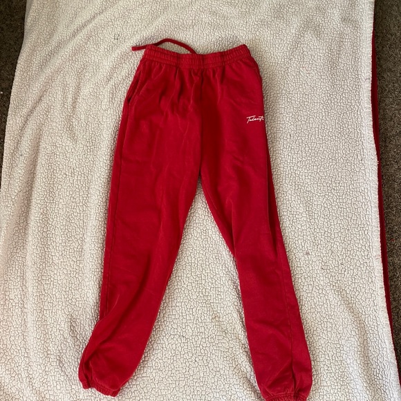 TALENTLESS Pants - Size MEDIUM Talentless sweatpants (red).